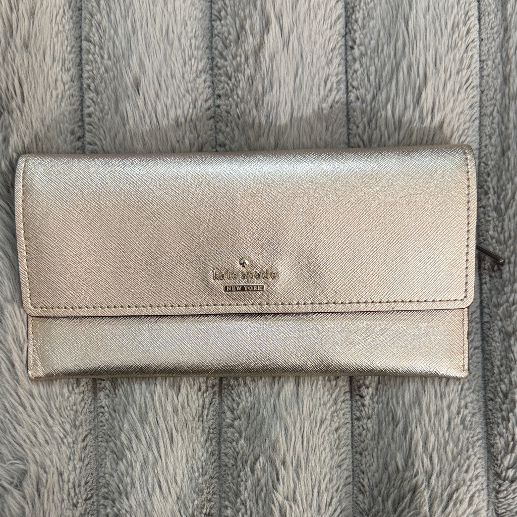Kate Spade Cameron Street Harling Wallet In Metallic Rose Gold